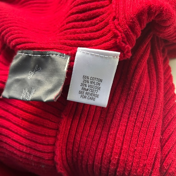 Red Open-Front Women's Cardigan - Picture 5 of 6